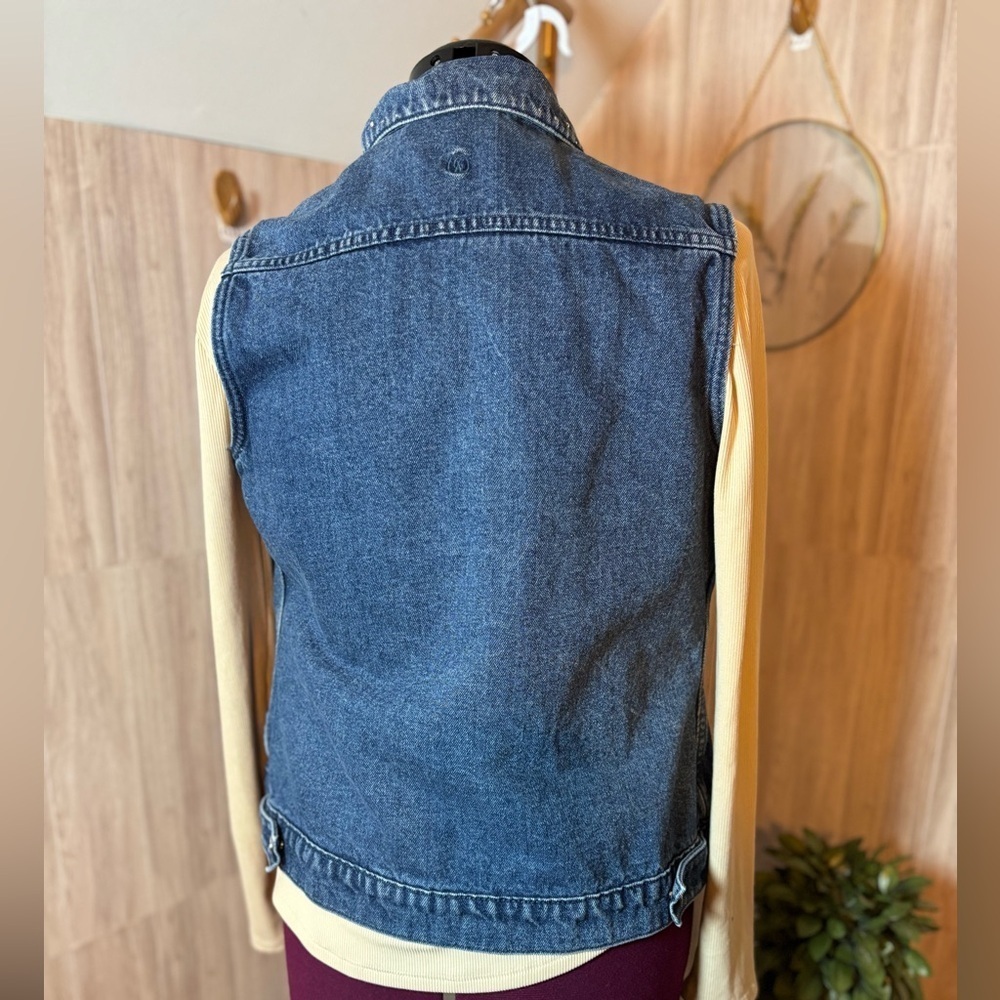 Christine Alexander Blue Denim Jean Vest Bling Swarovski Embellishment - Picture 2 of 7